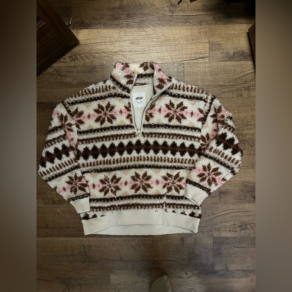 Aerie Hometown Holiday Quarter Zip Oversized Sweatshirt - Picture 3 of 4